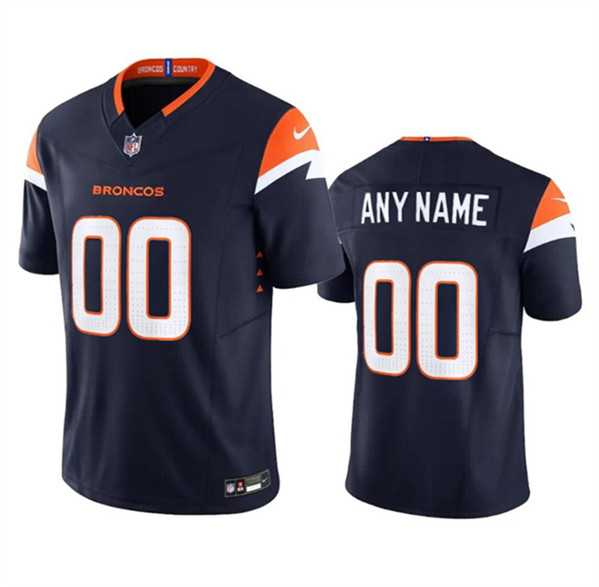 Mens Denver Broncos Active Player Custom Navy 2024 F.U.S.E. Vapor Limited Football Stitched Jersey